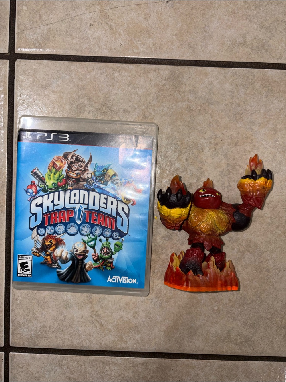 Sony Skylanders Fiery Red and Yellow Lava Figure with PS3 Skylanders Trap Team